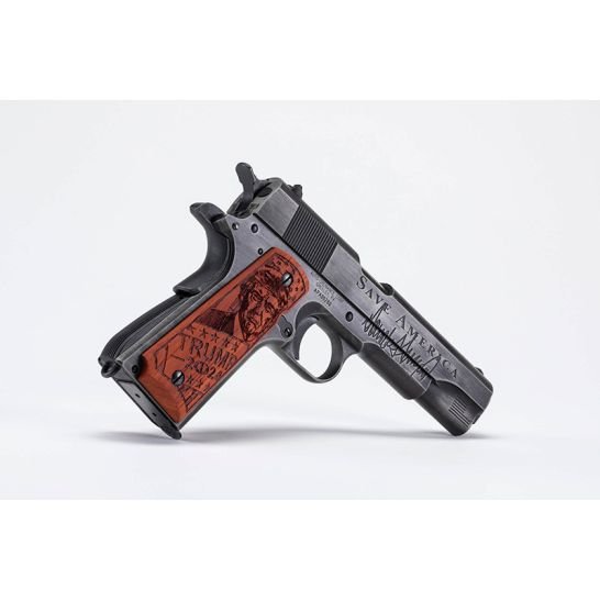 Auto-Ordnance 1911 Trump Save America .45 ACP 5" 7rds, Distressed Armor Black Cerakote