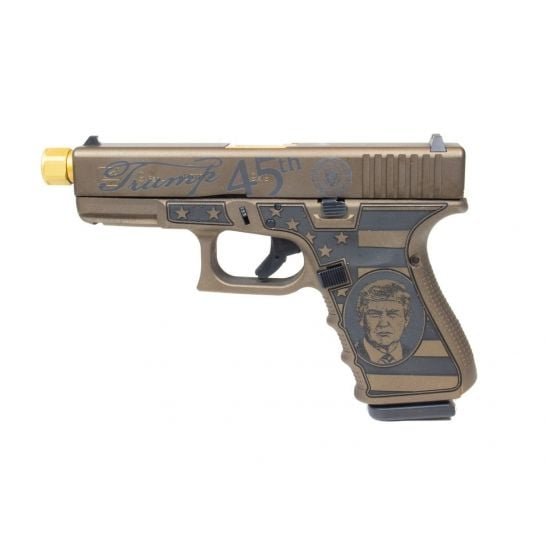 Glock G19 Gen4 Compact "Trump" Edition 9mm Pistol, Threaded Barrel