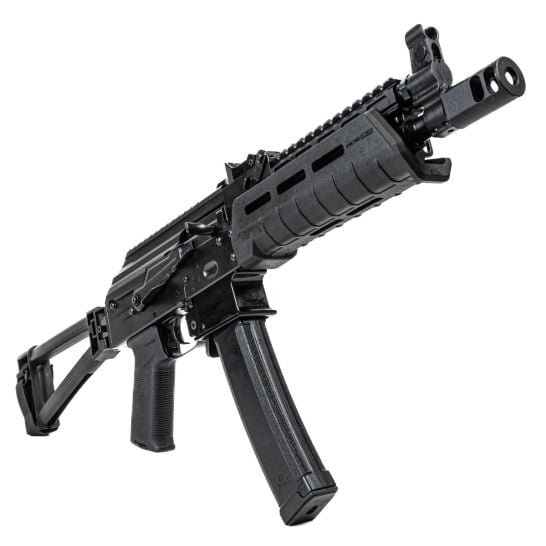 Psa AK-V 9mm Moe Triangle Folding Pistol, Black With Sa Railed Gas Tube