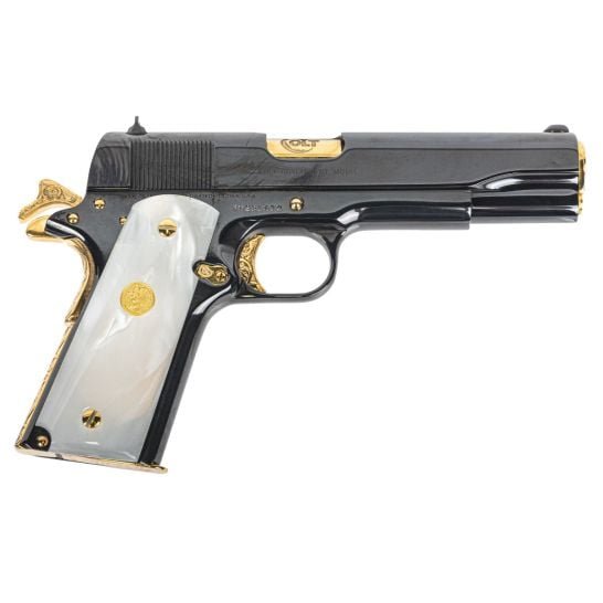 Colt 1911 Government Limited Edition .45 ACP 5" 7rd Pistol, Engraved Gold