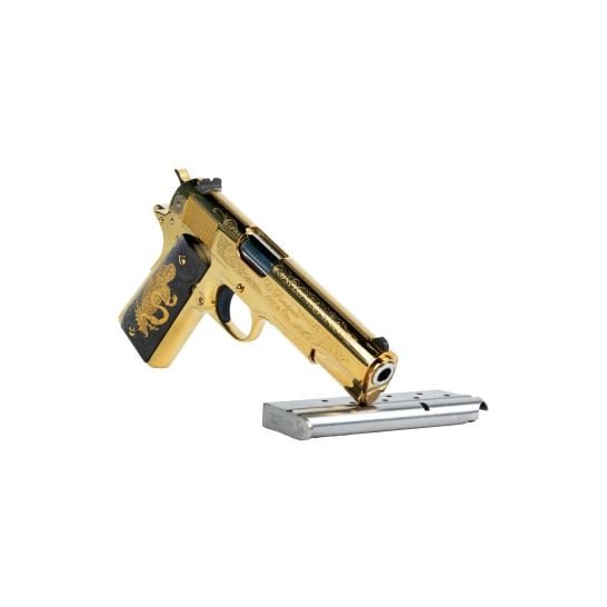 Colt 1911 El Presidente De Oro 38 Super 5" 9rd Pistol, High Polish Gold Titanium