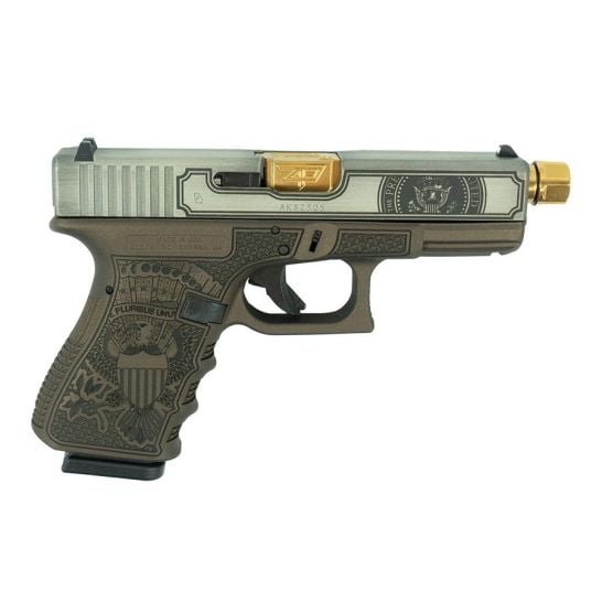 Glock G19 Gen3 Trump Edition 9mm 4" 15rd Pistol, Bronze/SS Gold
