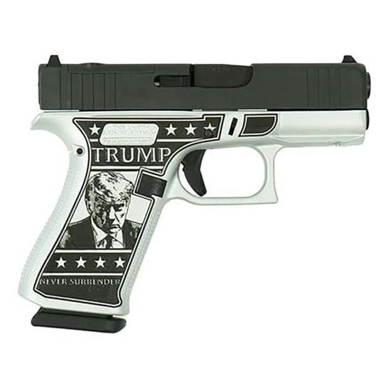 Glock 43x MOS Custom "Trump 2024 Mug Shot" 9mm 3.41" 10rd Pistol, Black