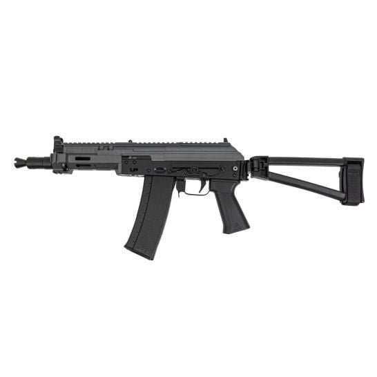 Soviet Arms 300 BLK Krink Triangle Side Folding Pistol, MK3 Krink Chassis Carbon Gray, ALG, and Soviet Arms Grip