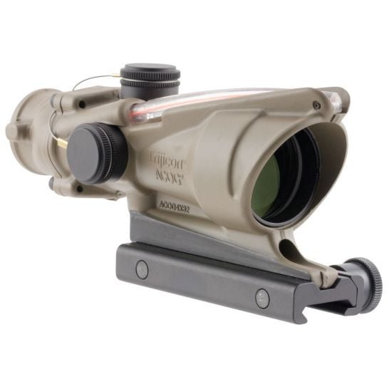 Trijicon ACOG 4x32mm Dual Illuminated Red 5.56/.223 BDC Chevron Rifle Scope, Flat Dark Earth