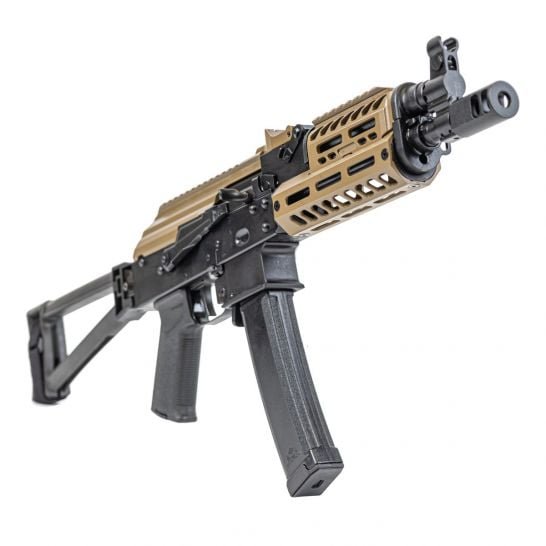 PSA AK-V 9mm Triangle Folding Pistol with FDE Picatinny Dust Cover, and FDE M-Lok Handguard