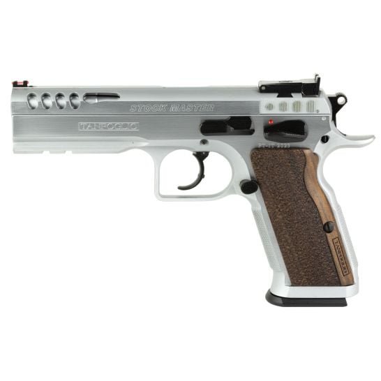 Tanfoglio Stock 10mm Pistol, 4.75" Barrel, Adjustable Sights, Silver