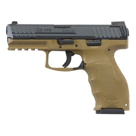 HK VP9 9mm Pistol With Night Sights, FDE/Black