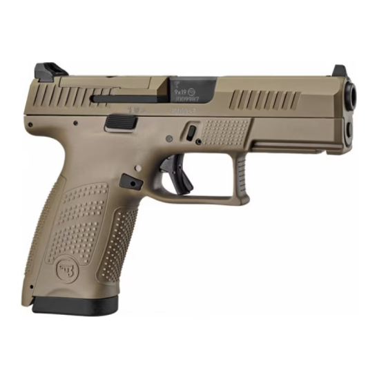 CZ P-10 Optics Ready Compact 4" 9mm 15rd Pistol, FDE